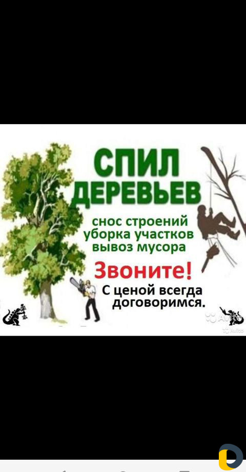 Уборка участка,спил деревьев,косим траву