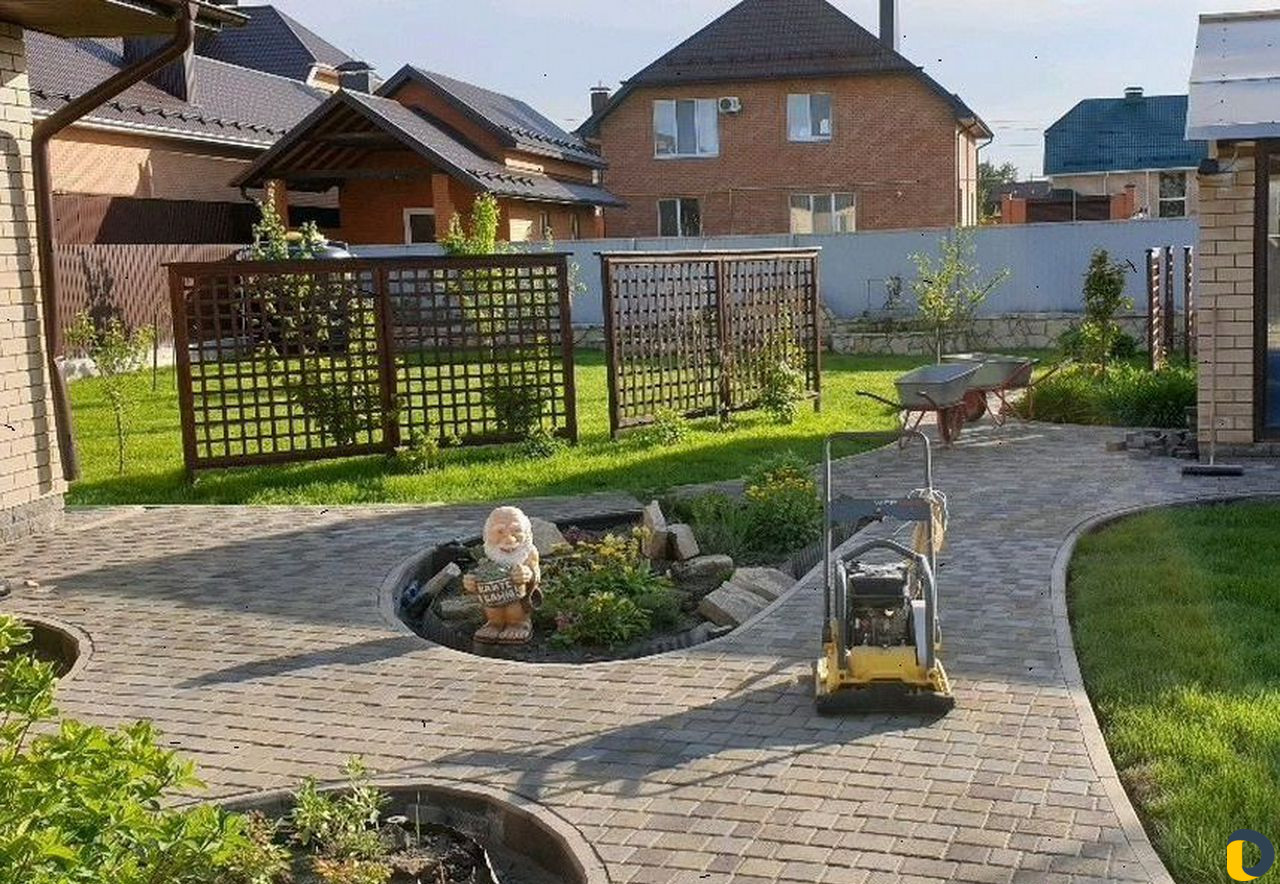 Укладка тротуарной плитки, брусчатки