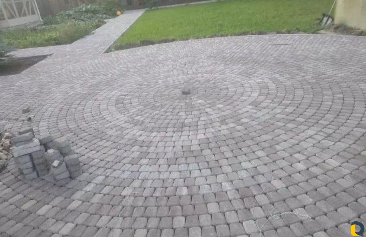 Укладка тротуарной плитки. Укладка брусчатки