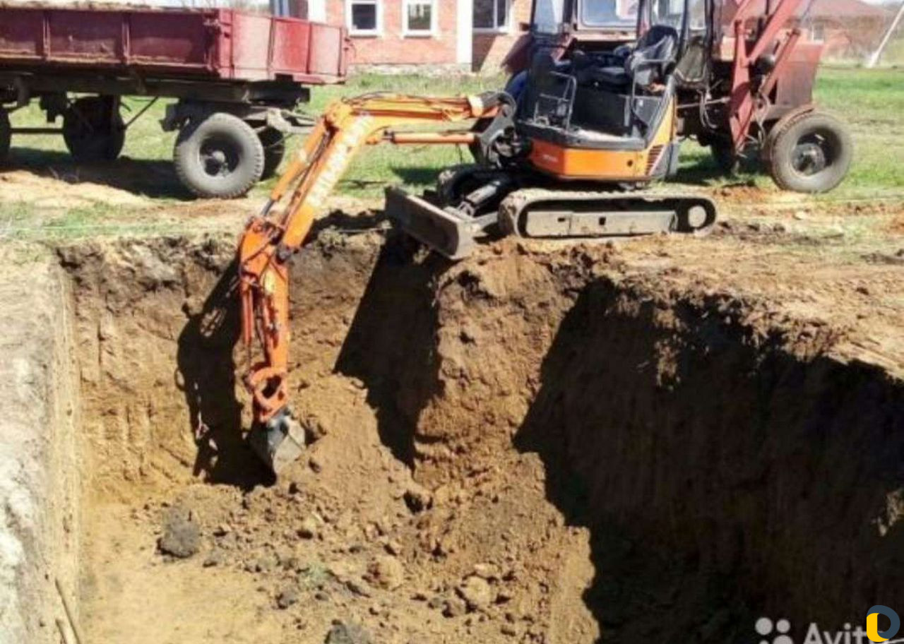 Услуги миниэкскаватора, ямобура