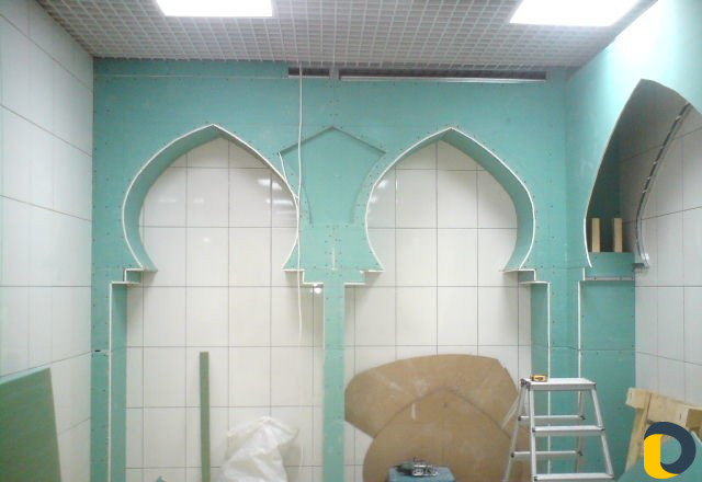 Установка гипсокартона. Керамогранита