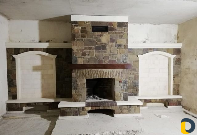 Установка камин барбекю облицовка