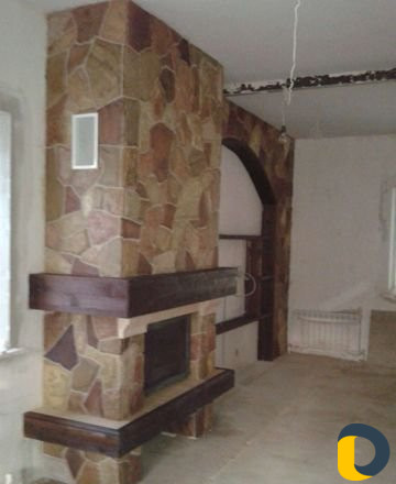 Установка камин барбекю облицовка