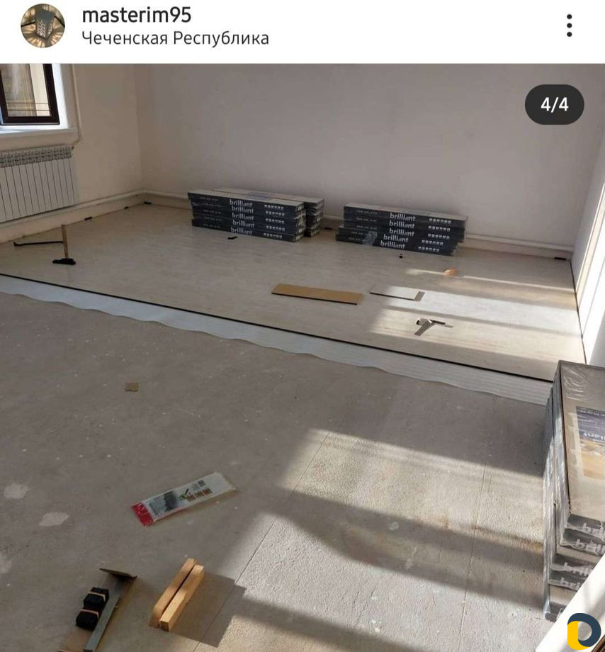 Установка напольных плинтусов и укладка ламината