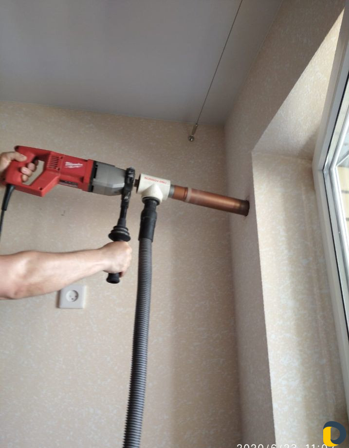 Установка сплит систем, сухое алмазное сверления