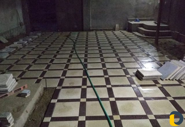 Установка тротуарной плитки