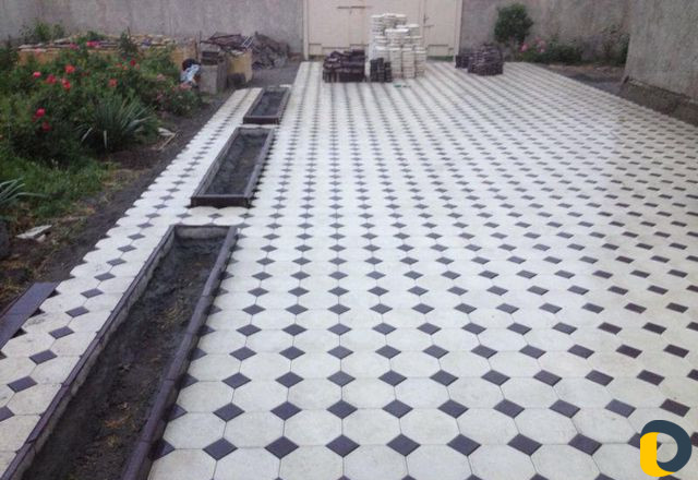 Установка тротуарной плитки