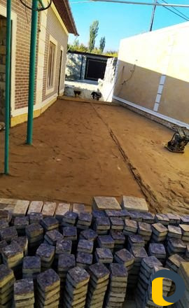 Установка тротуарной плитки