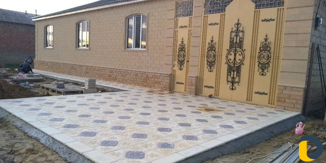 Установка тротуарной плитки