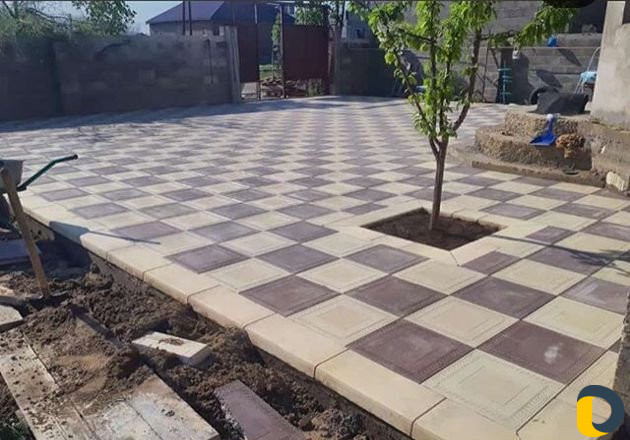 Установка тротуарных плиток