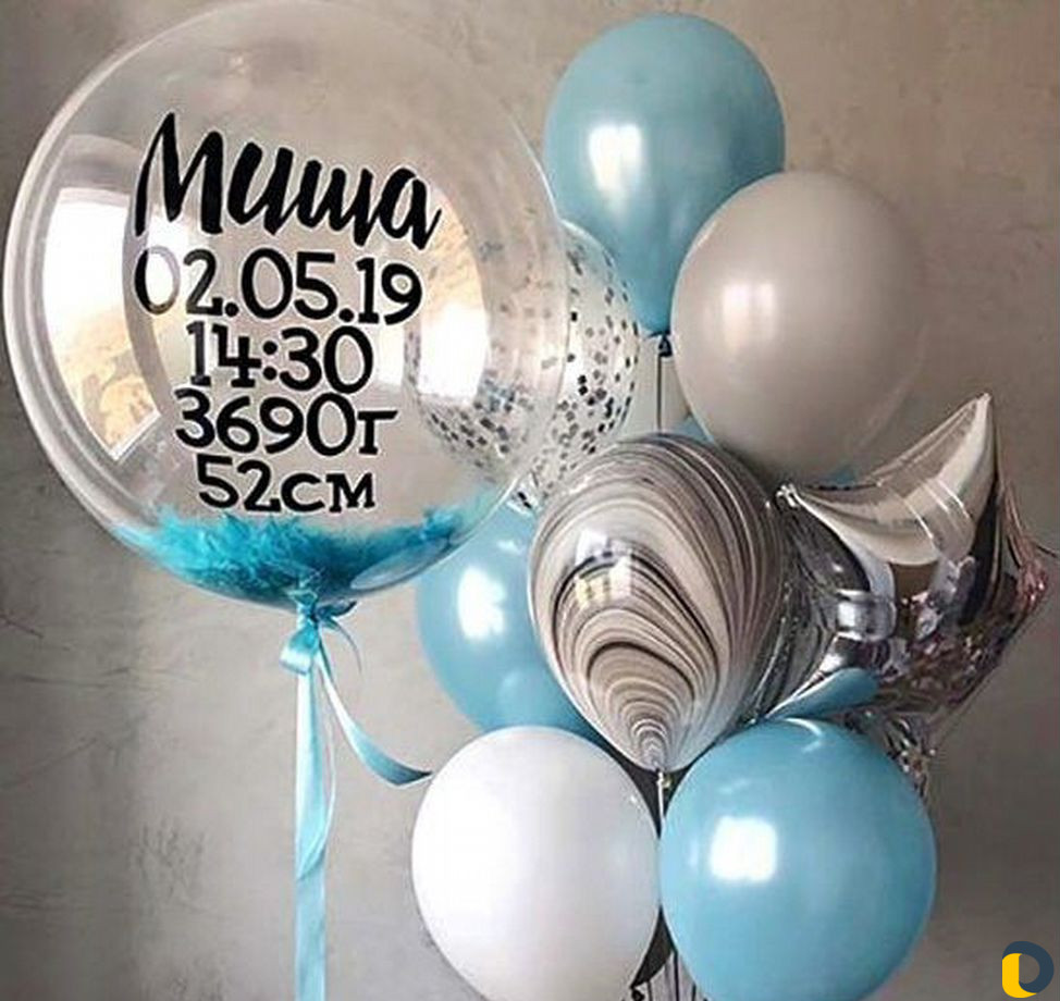 Воздушные шары на выписку из роддома мальчика(дево