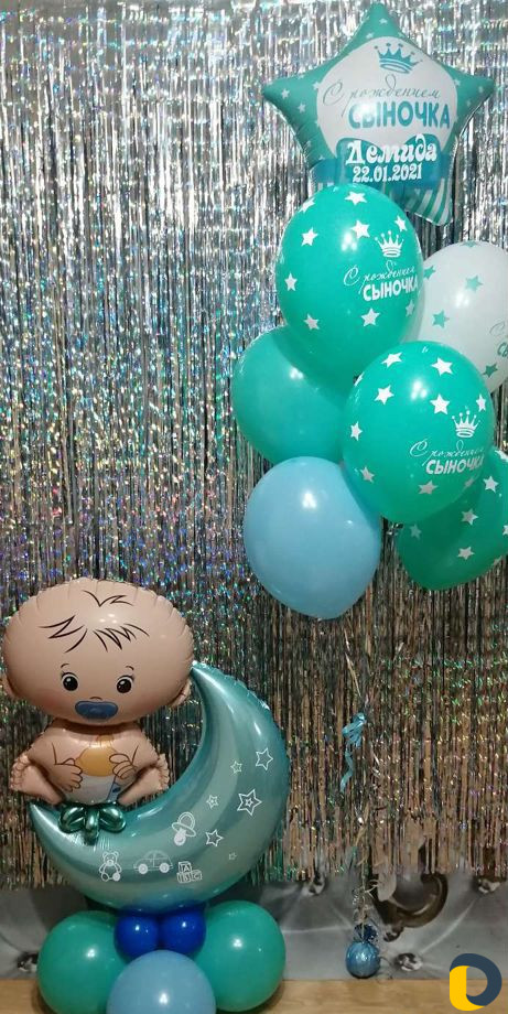 Воздушные шары на выписку из роддома мальчика(дево