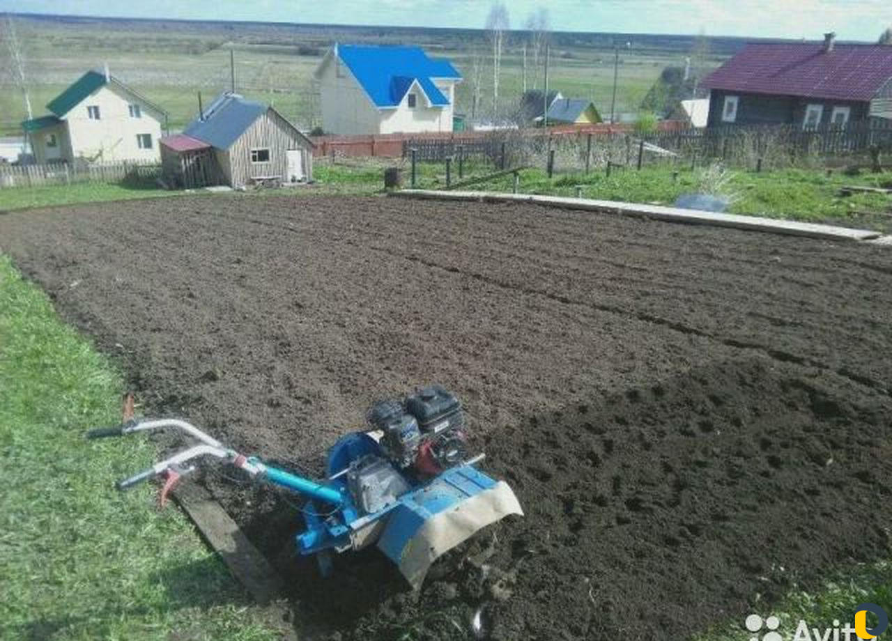 Вспашка мотоблоком. Покос травы