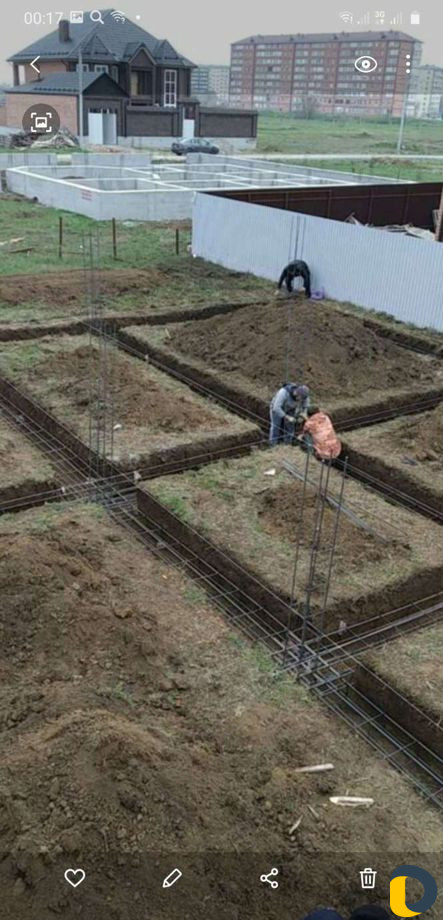 Заливка фундамента