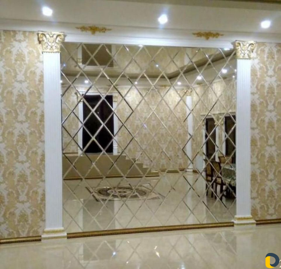 Зеркальное оформление стен. Резка стекла и зеркал