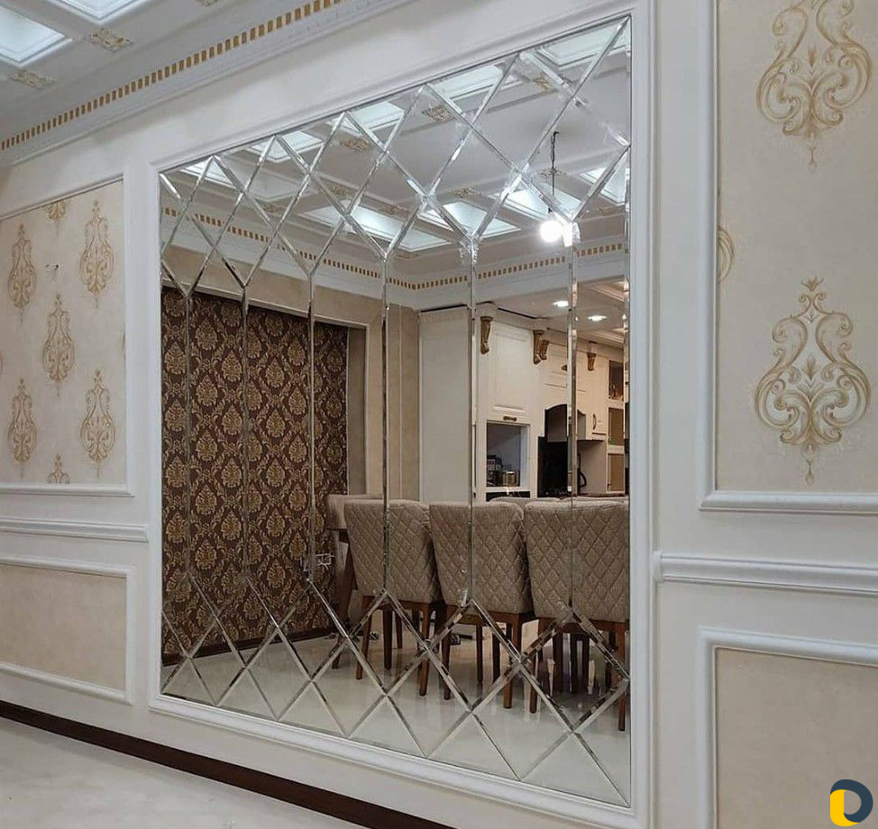 Зеркальное оформление стен. Резка стекла и зеркал